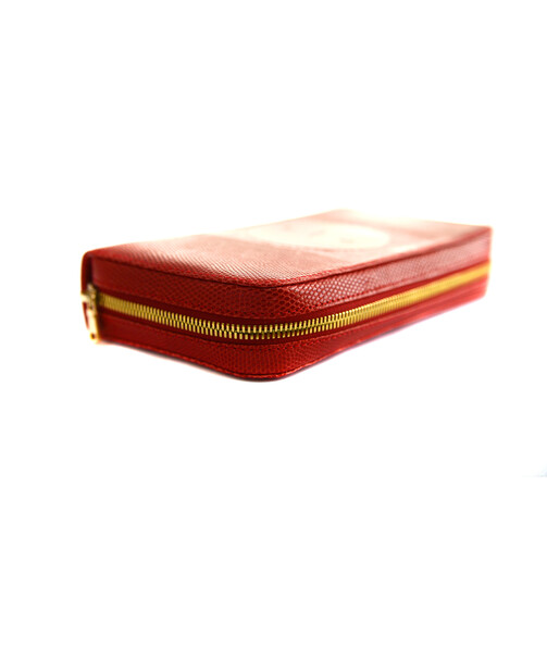 Wallet Leather Italy, red, one lock