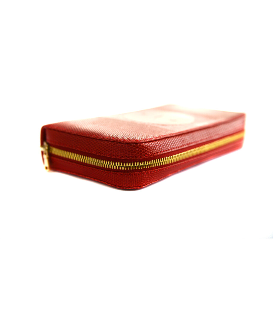 Wallet Leather Italy, red, one lock