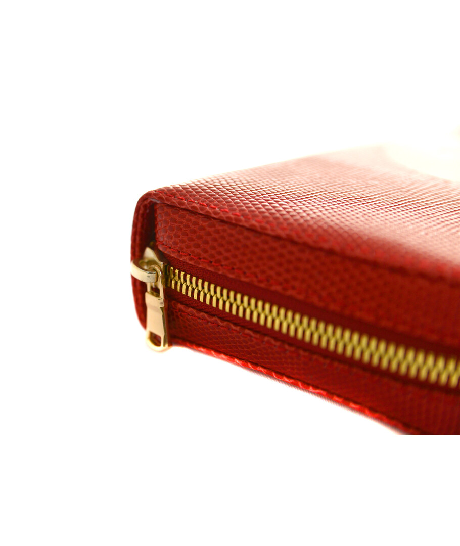 Wallet Leather Italy, red, one lock