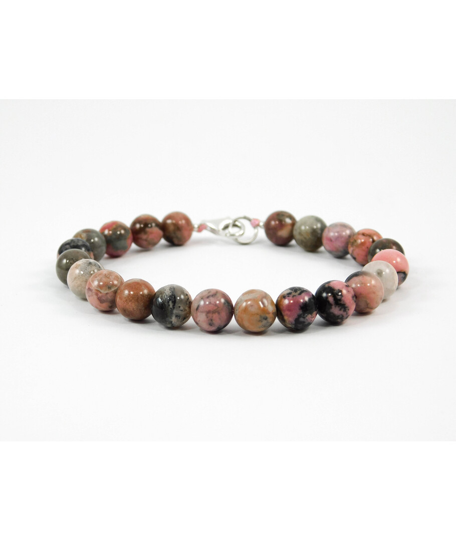 Rhodonite bracelet, silver