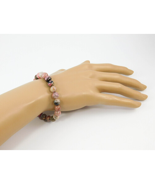 Rhodonite bracelet, silver