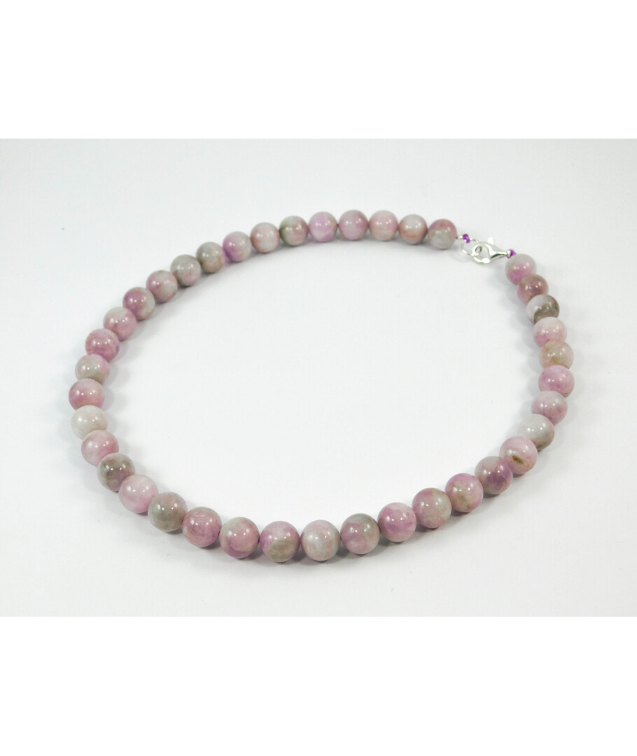 Kunzite silver necklace