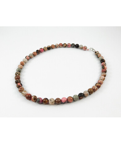 Rhodonite necklace, silver