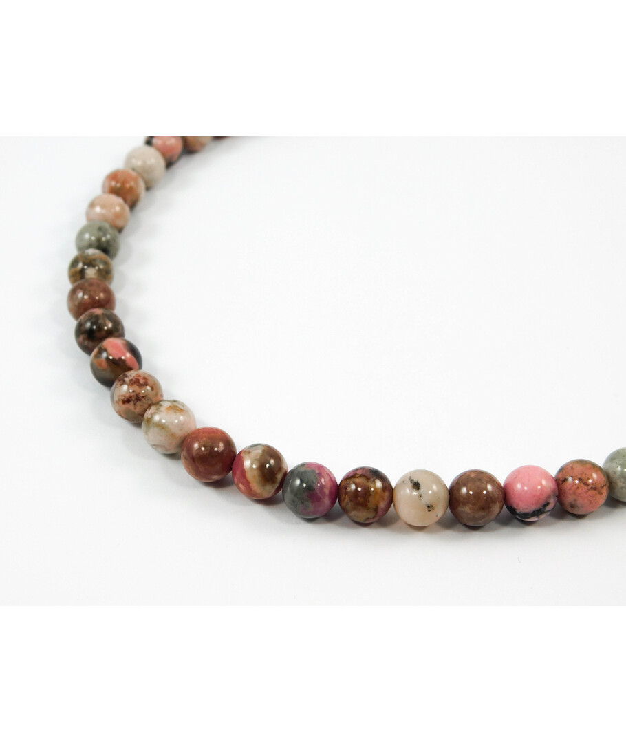 Rhodonite necklace, silver