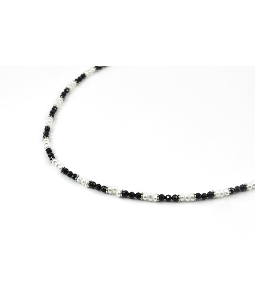 Exclusive necklace "Exclusive" Tourmaline facet, Rondel pearls