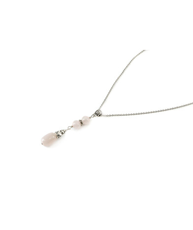 Exclusive pendant "Tanita" rose quartz galtovka