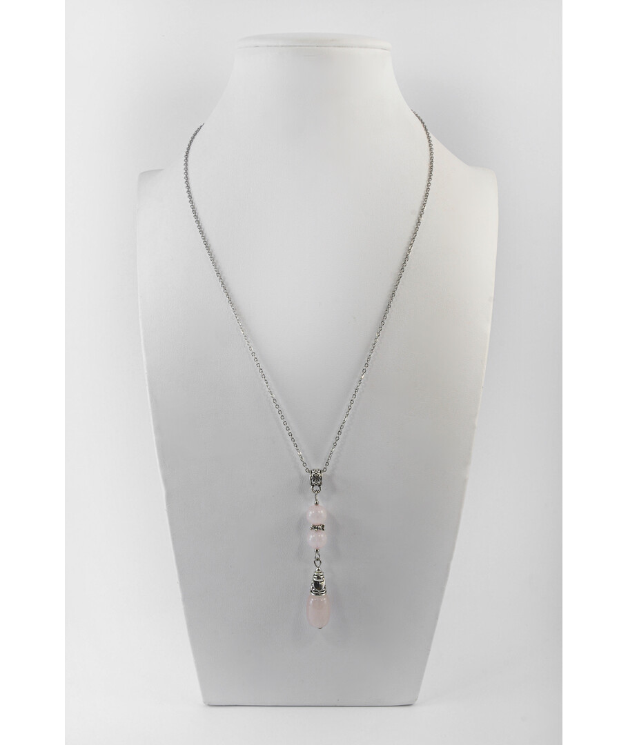 Exclusive pendant "Tanita" rose quartz galtovka