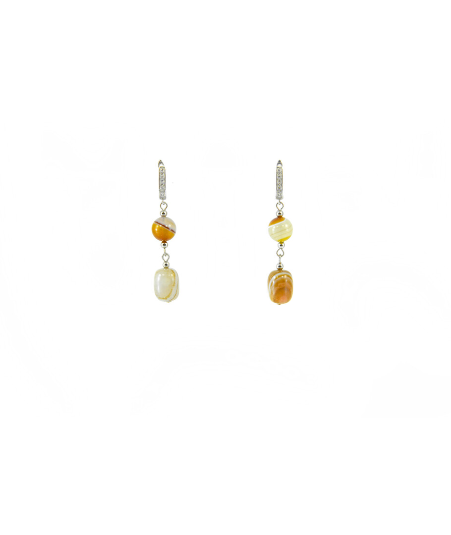 Exclusive earrings "Sunrise" Agate sphere