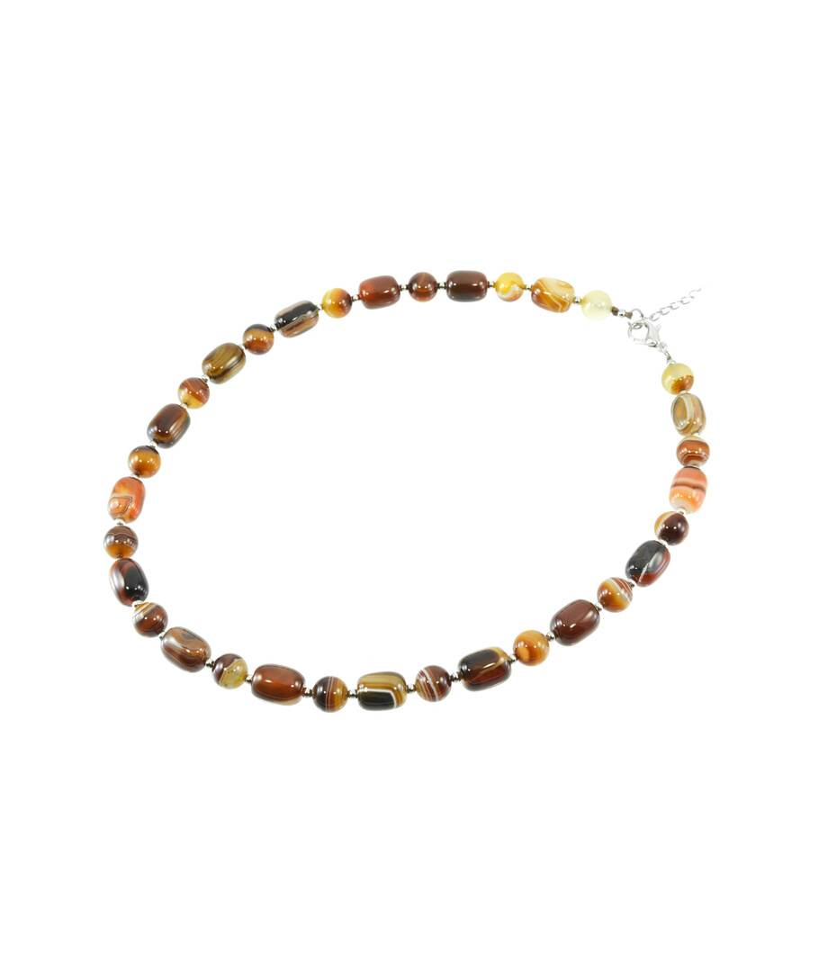 Exclusive necklace "Sunrise", Agate sphere