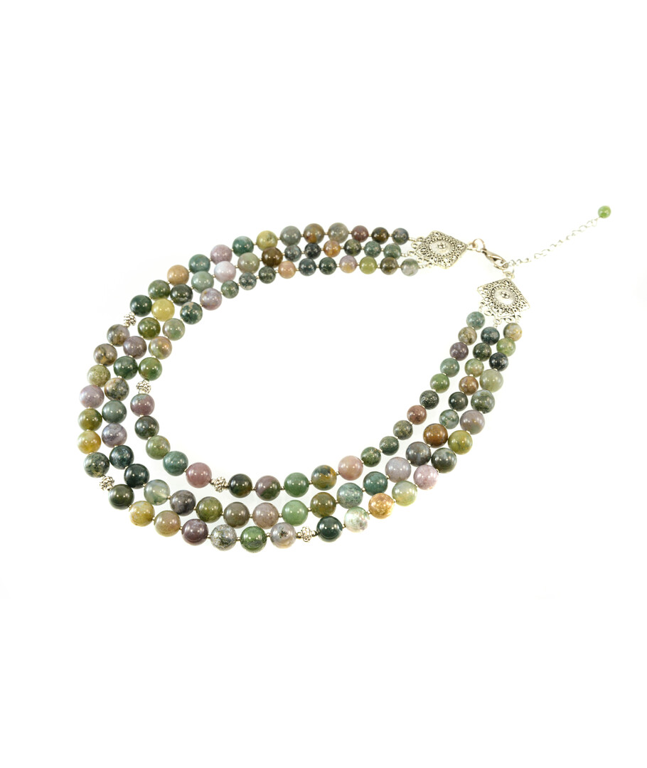 Exclusive necklace "Green eyes", Jasper sphere