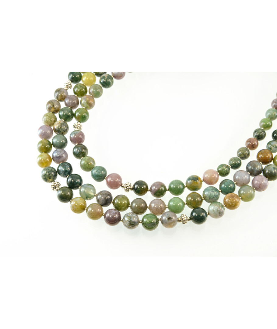 Exclusive necklace "Green eyes", Jasper sphere