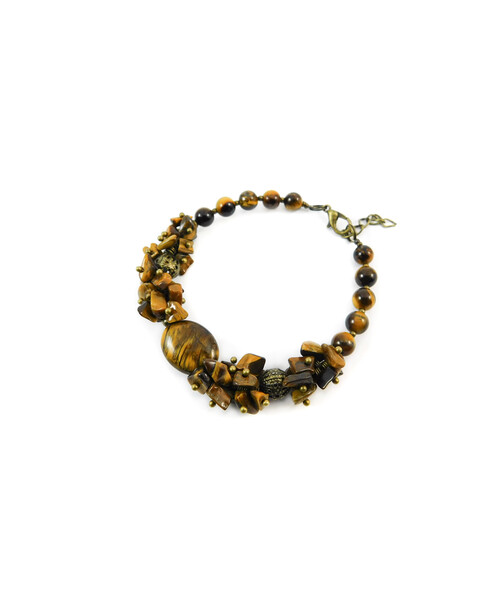 Exclusive bracelet "Unruly" Tiger's eye crumb, sphere