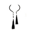 Exclusive necklace &quot;Altair&quot; Obsidian, Shungite rondel tassel