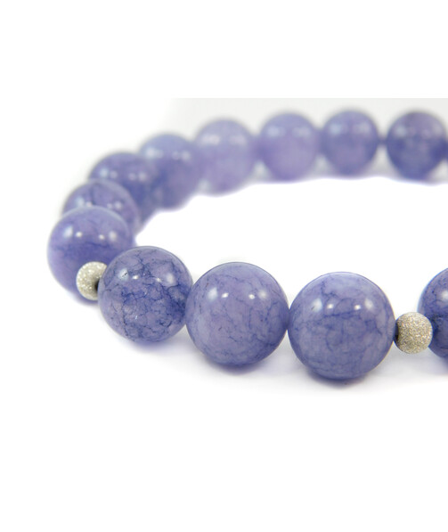 Exclusive bracelet "Countess" Lavender quartz, Silver balls