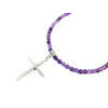 Exclusive necklace Cross, Amethyst facet silver