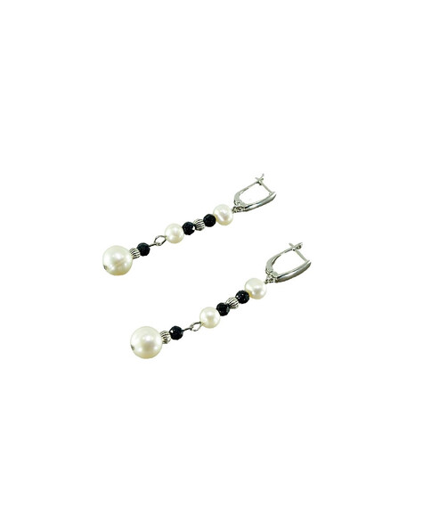 Exclusive earrings "Royal pearls" Pearls, Aventurine facet