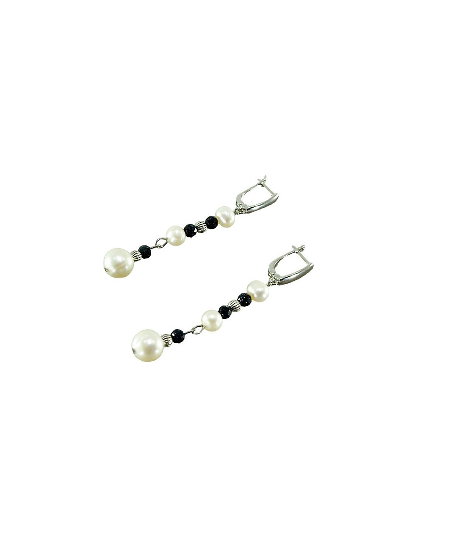 Exclusive earrings "Royal pearls" Pearls, Aventurine facet