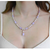 Exclusive necklace &quot;Oksana&quot; Kunzite cylinder, Pearls