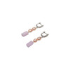 Exclusive earrings &quot;Oksana&quot; Kunzite cylinder, Pearls