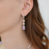 Exclusive earrings &quot;Oksana&quot; Kunzite cylinder, Pearls