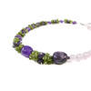 Exclusive necklace &quot;Lavender field&quot; Amethyst, chrysolite crumb