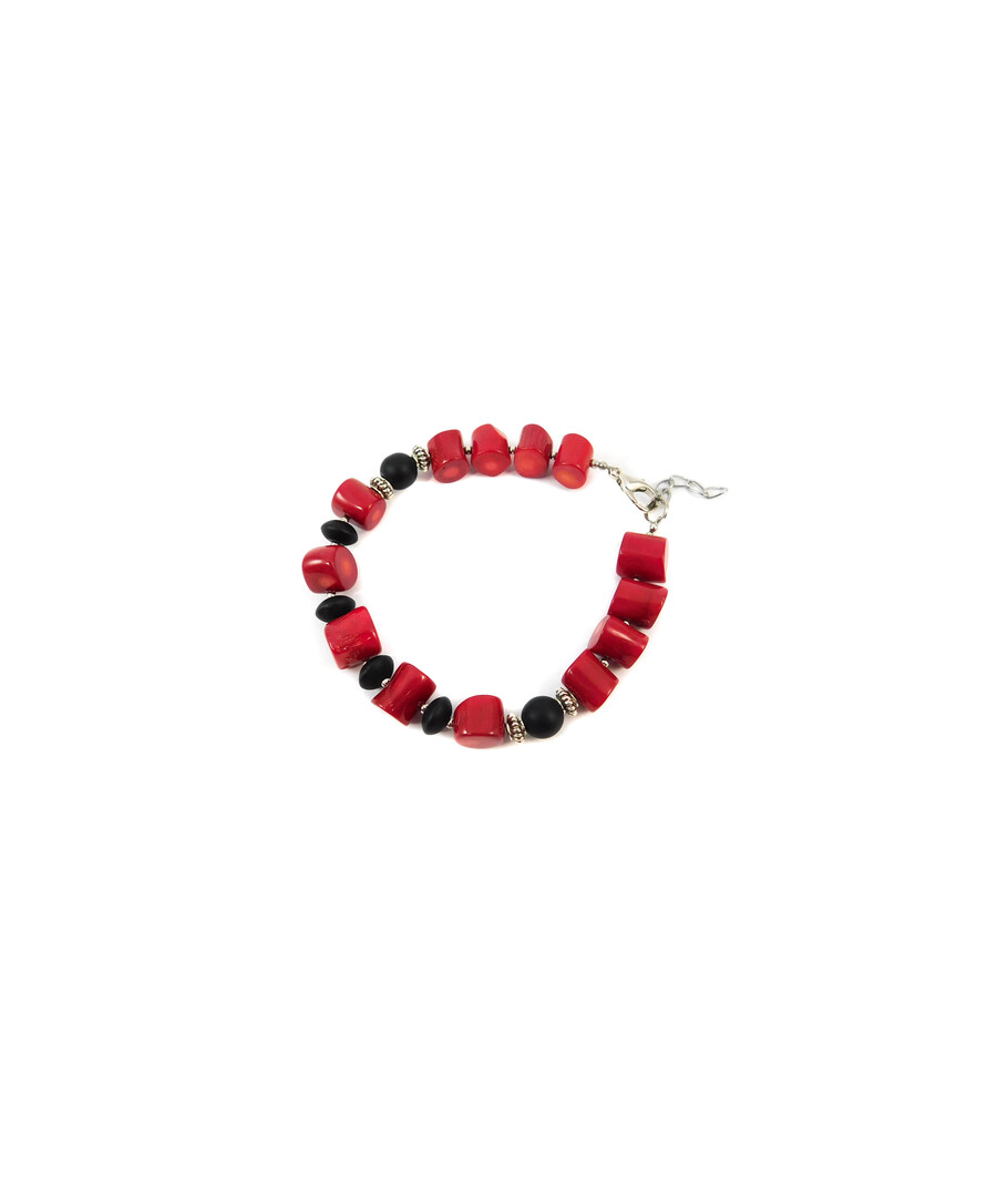 Exclusive bracelet "Stozhary" Coral, Shungite