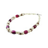 Exclusive necklace &quot;Mallow Dew&quot; Agate crimson, mother-of-pearl crumb