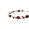 Exclusive necklace &quot;Mallow Dew&quot; Agate crimson, mother-of-pearl crumb