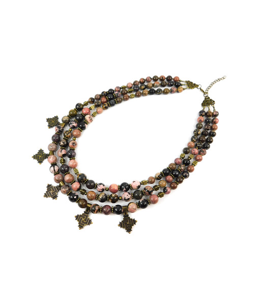 Exclusive necklace Rhodonite ("Ethnic" Collection)