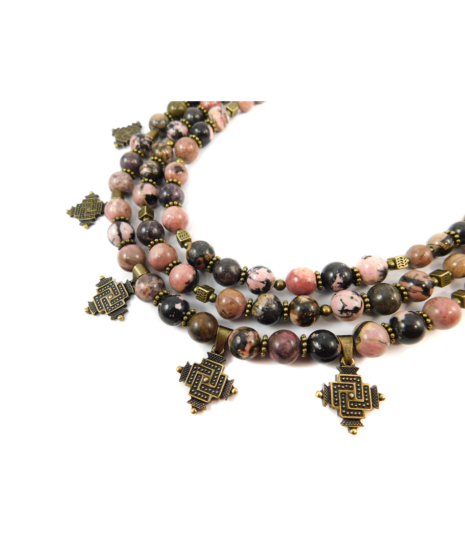 Exclusive necklace Rhodonite ("Ethnic" Collection)