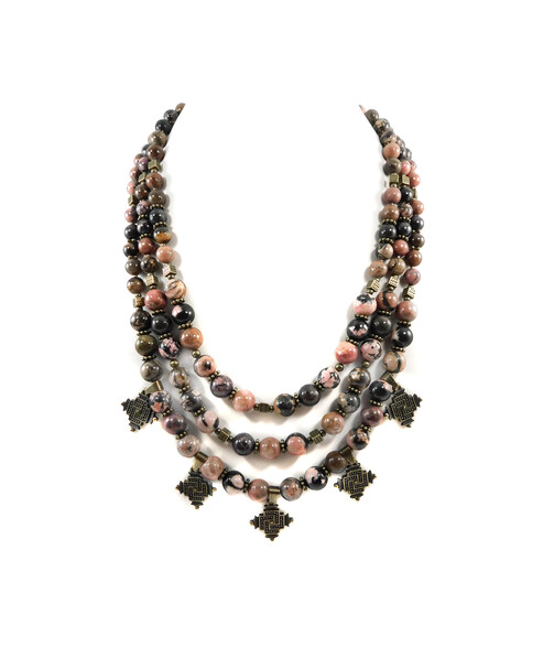 Exclusive necklace Rhodonite ("Ethnic" Collection)