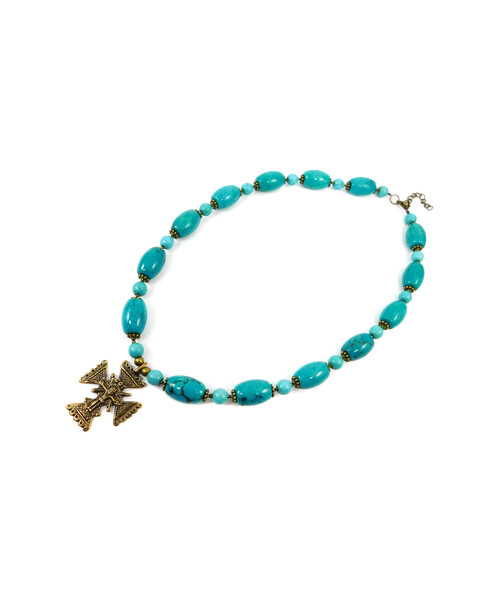 Exclusive necklace "Elysia" Turquoise barrel, sphere