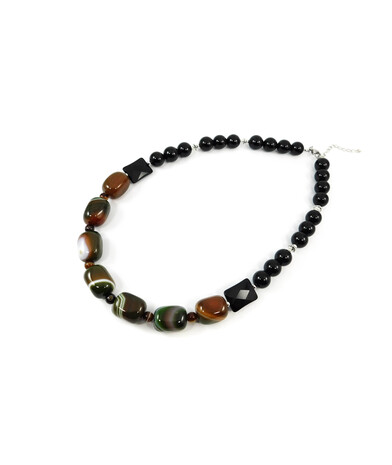 Exclusive necklace "Black Dress" Agate 