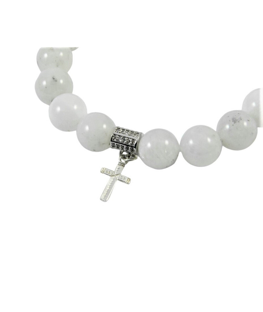 Exclusive bracelet "Countess" Adular 10 mm, silver cross