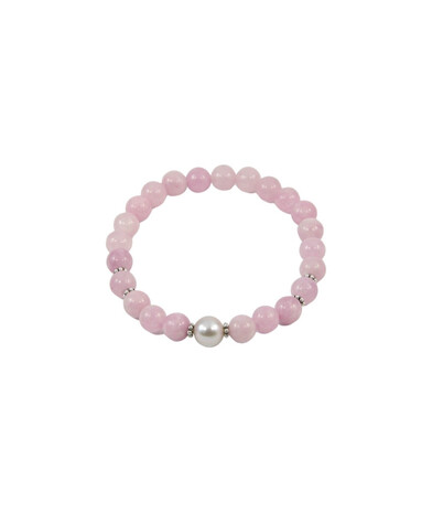 Exclusive bracelet "Countess" Kunzite, Pearls, 10 mm