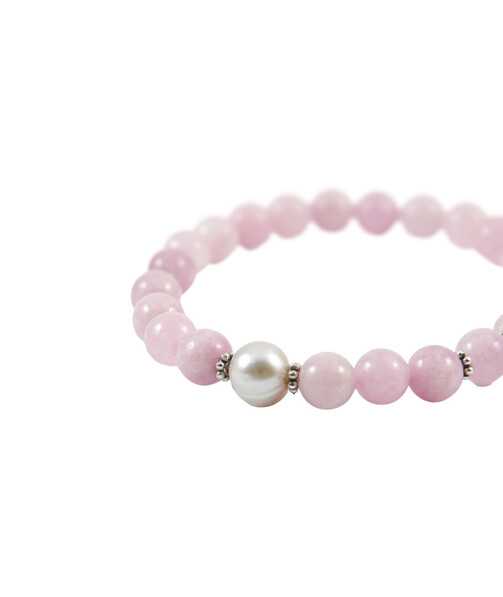 Exclusive bracelet "Countess" Kunzite, Pearls, 10 mm