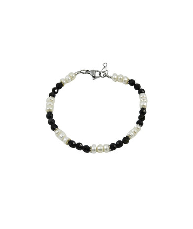 Exclusive bracelet "Vynyatkova" Tourmaline facet, rondel pearls 4 mm