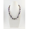 Exclusive necklace &quot;Passionate combination&quot; Amethyst facet, Garnet facet, Cat&#039;s eye crumb