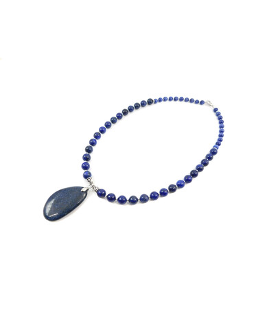 Exclusive necklace "Neon" Lapis lazuli, Cat's eye sphere 8, 10 mm