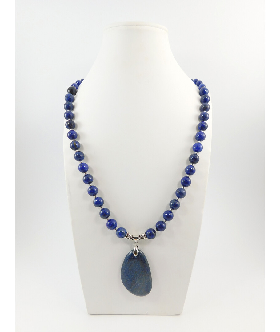 Exclusive necklace "Neon" Lapis lazuli, Cat's eye sphere 8, 10 mm