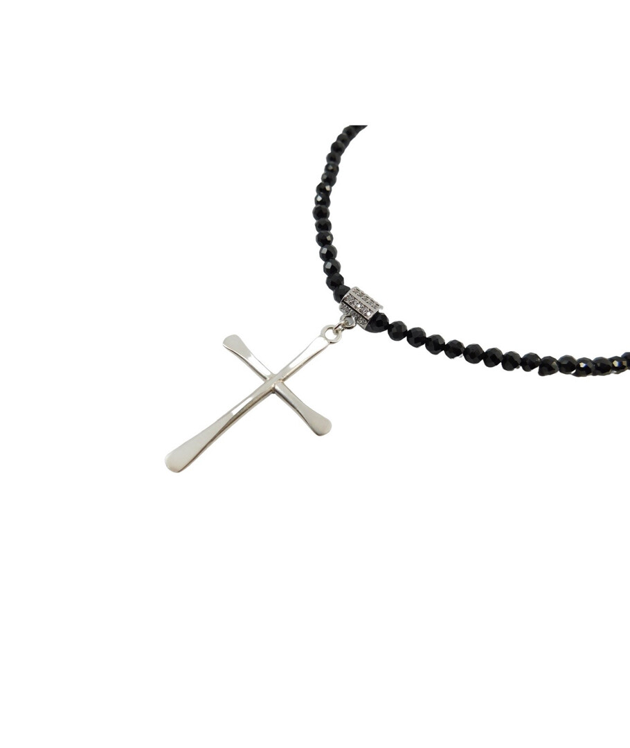 Exclusive necklace Cross, Tourmaline facet, silver