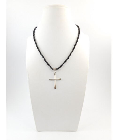 Exclusive necklace Cross, Tourmaline facet, silver