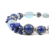 Exclusive bracelet &quot;Andromeda&quot; lapis lazuli, aquamarine sphere 12, 10, 8, 6 mm, crumb