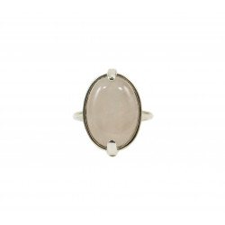 Кольцо Розовый кварц 18*14 мм, серебро, 18 г
