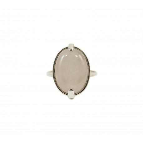 Кольцо Розовый кварц, 18*14 мм, серебро, 18 р