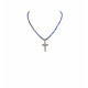 Ексклюзивне намисто Хрест з фіанітами, Лазурит грань 3,5 мм