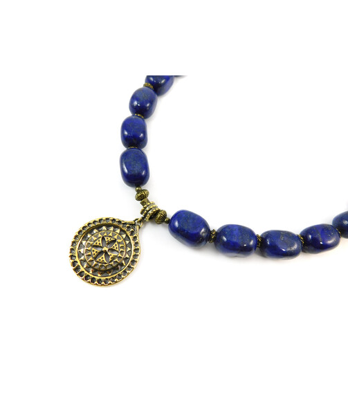 Exclusive necklace "Charlotte" Lapis lazuli, Shungite