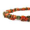 Exclusive necklace &quot;Sveti&quot; Barrel jasper, Galtovka coral, crumb