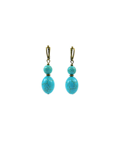 Exclusive earrings "Charlotte" Turquoise oval