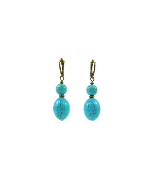 Exclusive earrings "Charlotte" Turquoise oval